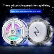 Magnetic Cell Phone Cooler,RGB Phone Cooling Fan forGaming,Portable Mobile Phone Cooling Temperature Radiator for Fan Phone,Tablet,IPad with Display,Phone EPNG