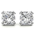 thumbnail image 4 of GRA Certified 3 Carat Cushion Cut D/VVS1 Natural Moissnaite Solitaire Stud Earrings Push Back In 14K White Gold Plated Silver, 4 of 4