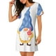 thumbnail image 2 of Fotbe Autumn Funny Gnomes Bata de Dormir para Mujer con Estampado, Camisón de Algodón de Manga Corta, Ropa de Dormir Casual, 2 of 6