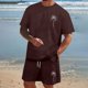 thumbnail image 2 of Playeras De Compresión Para Hombre, Conjunto De Dos Piezas De Camiseta Y Pantalones Cortos De Manga Corta Con Estampado Completo Para Hombre, Camisa Estampada Y Pantalón Corto., 2 of 5