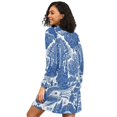 thumbnail image 2 of FORMRS Womens Long Sleeve Nightgowns Crew Neck Sleep Shirt Soft Pajamas Sizes S-3XL, Blue Garden Pattern, 2 of 8