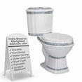 thumbnail image 2 of Renovators Supply Elongated Two Piece Dual Flush Bathroom Toilet w/No Slam Seat Green and White, 2 of 15