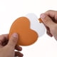 thumbnail image 5 of Espejo compacto en forma de corazón de acero inoxidable, mini espejo de viaje con estuche de cuero de PU, espejo portátil de mano para maquillaje para viajar, acampar, naranja, 5 of 7