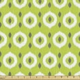 thumbnail image 1 of Abstract Fabric by the Yard Upholstery, Ethnic Ikat Style Illustration Ornamented as Drop Shaped Motifs Art, Decorative Fabric for DIY and Home Accents, Apple Green Grey White by Ambesonne, 1 of 5