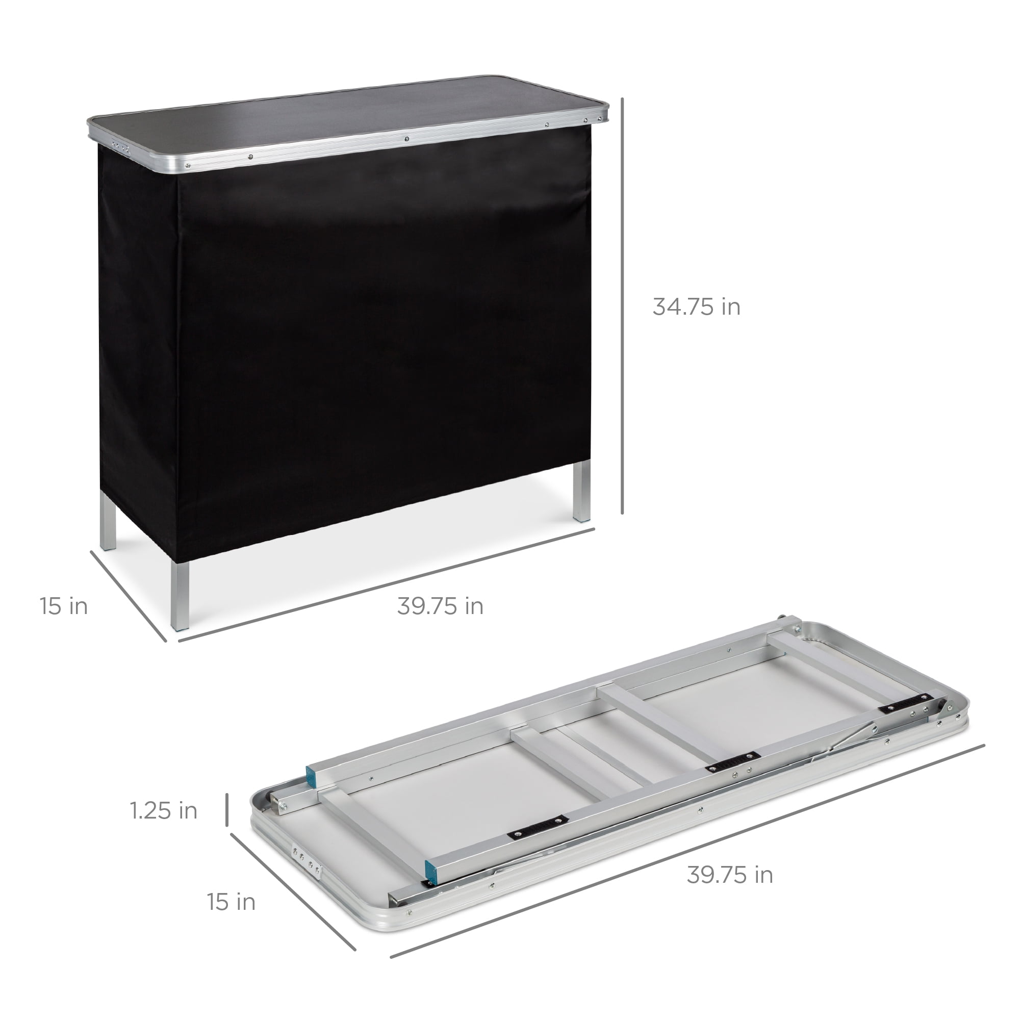 Best Choice Products Portable Pop-Up Bar Table for Indoor/Outdoor, Party, Picnic w/ Carrying Case, Removable Skirt