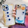 thumbnail image 2 of Compatible with iPhone 13 Pro Max Clear Case Women Girls Cute Astronaut Case Camera Lens Protection Soft Silicone Shockproof Case for iPhone 13 Pro Max 5g 6.7 inch (Dark Blue), 2 of 6