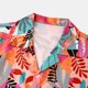 thumbnail image 3 of Camisas De Vestir Para Hombre Azul Camiseta de manga corta con estampado hawaiano informal a la moda de verano para hombre (Hot Pink, M), 3 of 7
