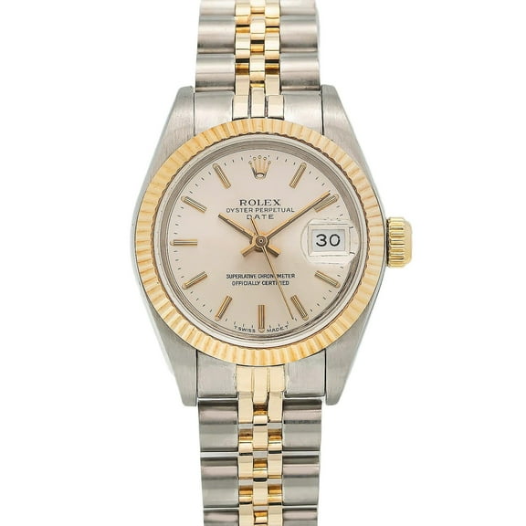 Pre-Owned Rolex Datejust 69173 26MM Silver Dial With Two Tone Jubilee Bracelet