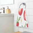 thumbnail image 3 of Yayeee 100% Cotton Hand Towels for Bathroom 16" x 28" Soft Absorbent Kitchen Towel, White Apple Pattern, 3 of 7