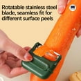 thumbnail image 4 of LSLJS Vegetable Peelers, Kitchen Gadgets, Portable Stainless Steel Fruit Peeler with Rotatable Sharp Blades, Magnetic Suction Peeler Multi-functional Travel Pocket Peeler with Safety Cover for Camping, 4 of 7