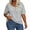 Gray, variant on Solid Color Women Plus Size V-neck Casual Shirt Short Sleeved Simple Tee Tops