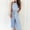 Blue, variant on Baqcunre Women's Sleeveless Striped Romper Casual Club Wide Leg Pant Set,Color Blue,Size S-XL