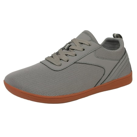 

kamemir Men s Barefoot Shoes Wide Toe Box Minimalist Design Sole Heel Stability(Gray 9.5)