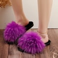 thumbnail image 2 of Wensltd Women Slippers Fluffy Slippers Open Toe Flat House Slippers Slip On Indoor Daily Purple, 2 of 9