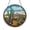 Acrylic 3.5 Inch, variant on Round Cactus Desert Scene Stained Glass Style Window Decor, Rustic Hanging Art Panel