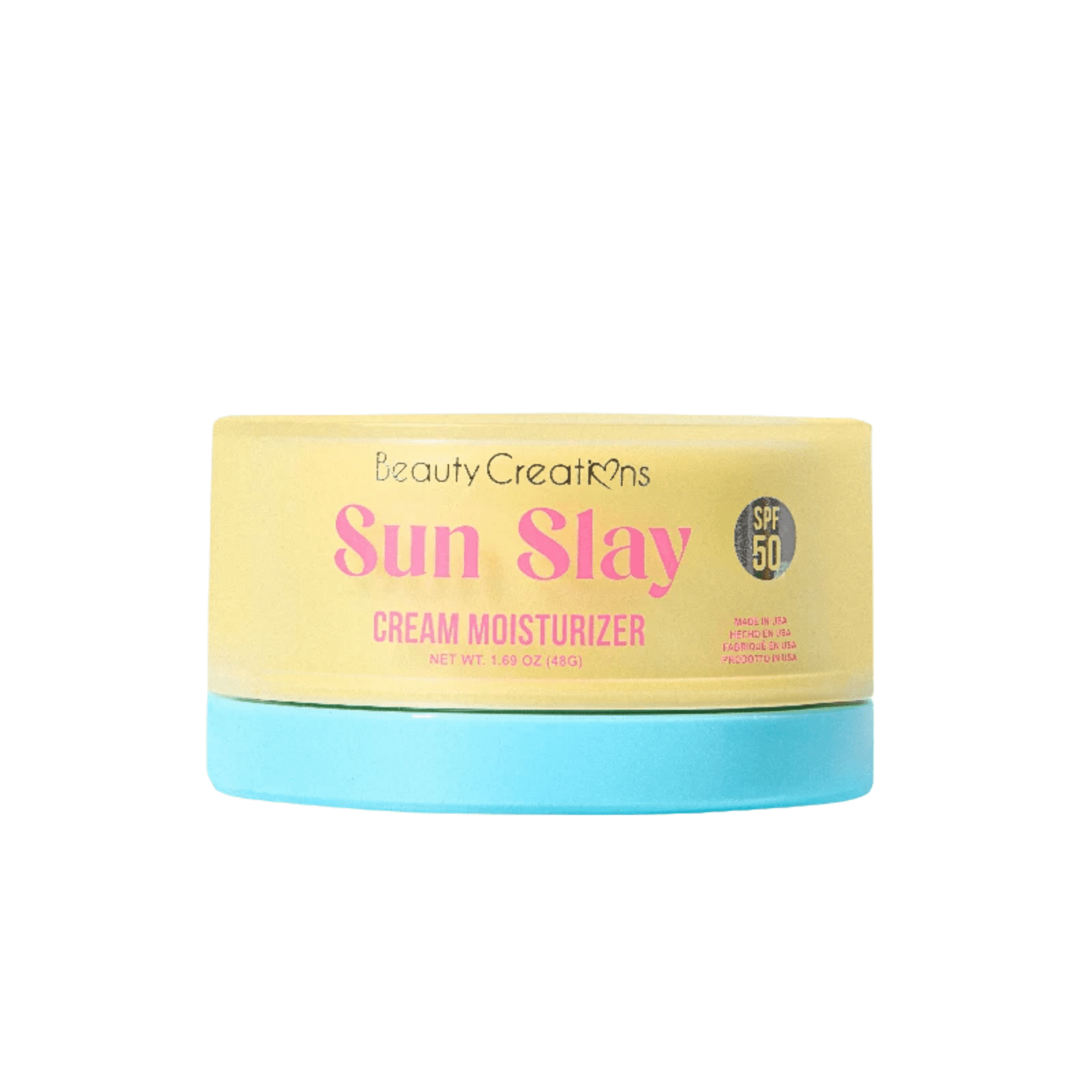 Beauty Creations - Sun Slay Cream Moisturizer SPF 50, Rose Hip Oil and Hyaluronic Acid, Hydrating, Water-Resistant, 1.69 oz (48 g)