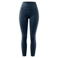 thumbnail image 5 of Yoga Pants Women Stretchy Breathable Slim Fit Solid Print High Waist Lifting Gym Pants for Sporty Wear Blue XXL, 5 of 9