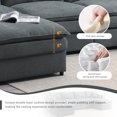thumbnail image 4 of EUROCO 134" Oversized U Shaped Modular Sectional Sofa Couch, 6 Seat Chenille Sleeper Sofa Bed Cloud Couch Set with Double Cushions and Ottomans, Indoor Furniture for Living Room, Dark Gray, 4 of 10