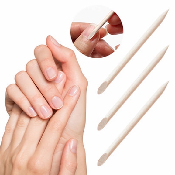 Nail Orange Wood Stick Set - 20PCS Double Ended Cuticle Pusher, Wooden Nail Tool for Manicure Pedicure, Disposable Nail Cleaning Stick, Natural Wood, 2.95 in Length, Salon Home Use