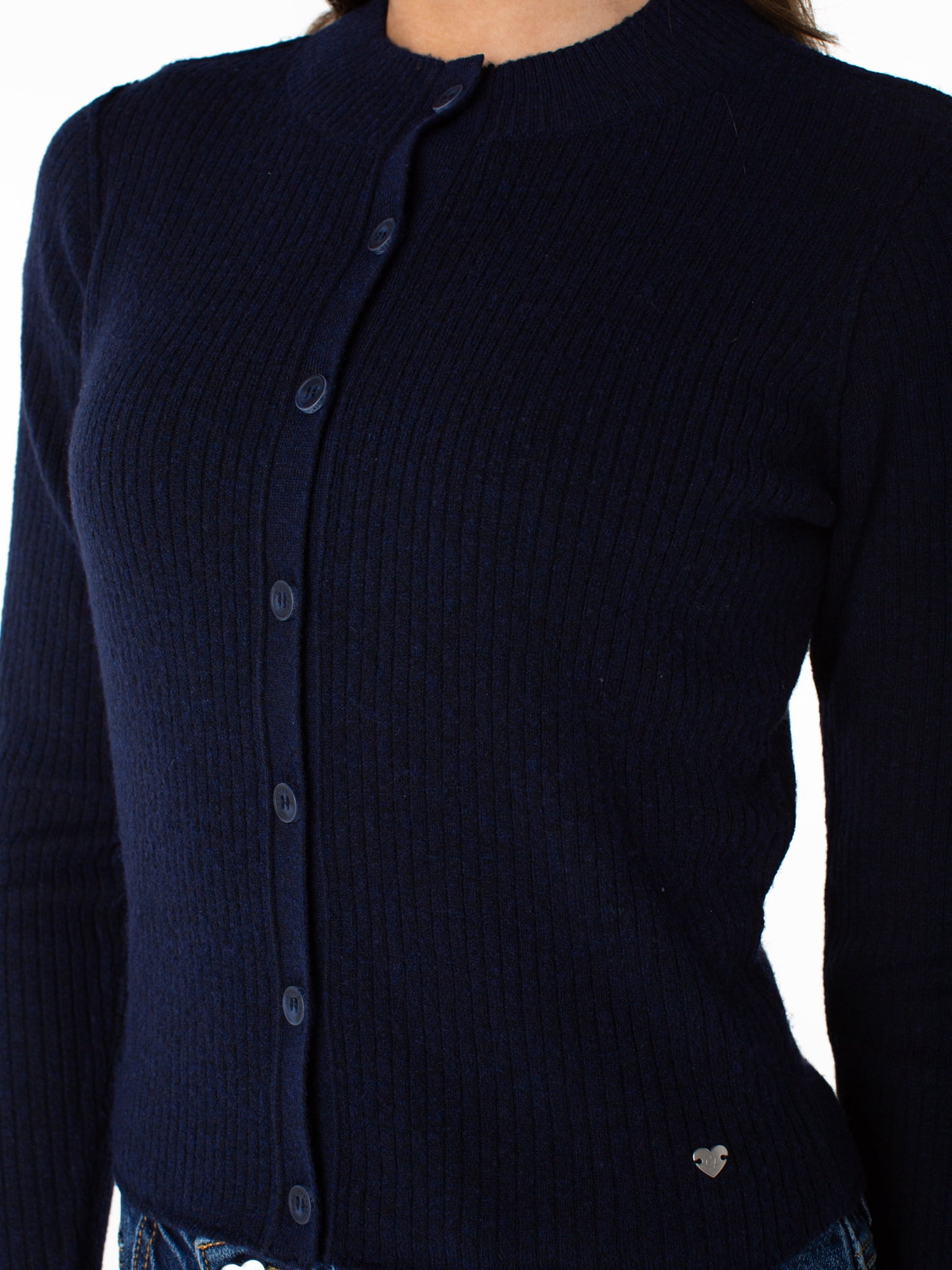 Celebrity Pink Women's and Women's Plus Mockneck Button Front Cardigan, Sizes XS-4X