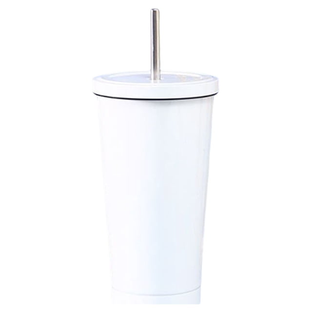 Naiovety Frasco de vacío de acero inoxidable, paja desmontable antideslizante, 500ml, reutilizable, lavable, para leche, café, agua, taza, suministros Cocina y Comedor Blanco Naiovety HA073675-01B