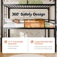 thumbnail image 5 of Twin Over Twin Over Twin Triple Bunk Bed Frame, Heavy Duty Detachable Bunk Beds for 3, Metal 3 Bunk Beds with 2 Ladder & Guardrail for Teens Adults (Black), 5 of 10