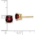 thumbnail image 2 of 14k 6mm Cushion Garnet Checkerboard Post Earrings XE107GC, 2 of 4
