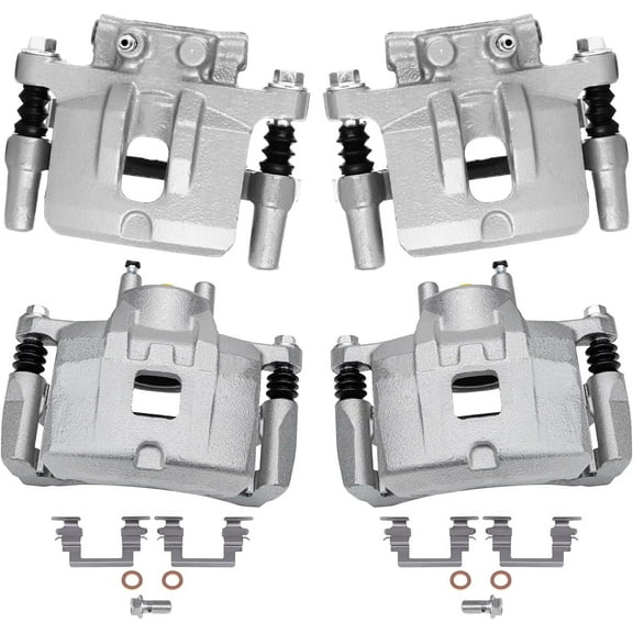 Detroit Axle - Front and Rear Brake Calipers w/Bracket Kit Replacement for Chrysler 200 Sebring Dodge Avenger Caliber - 4pc Set