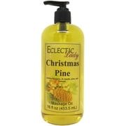 Christmas Pine Massage Oil by Eclectic Lady, 16 oz, Sweet Almond Oil and Jojoba Oil