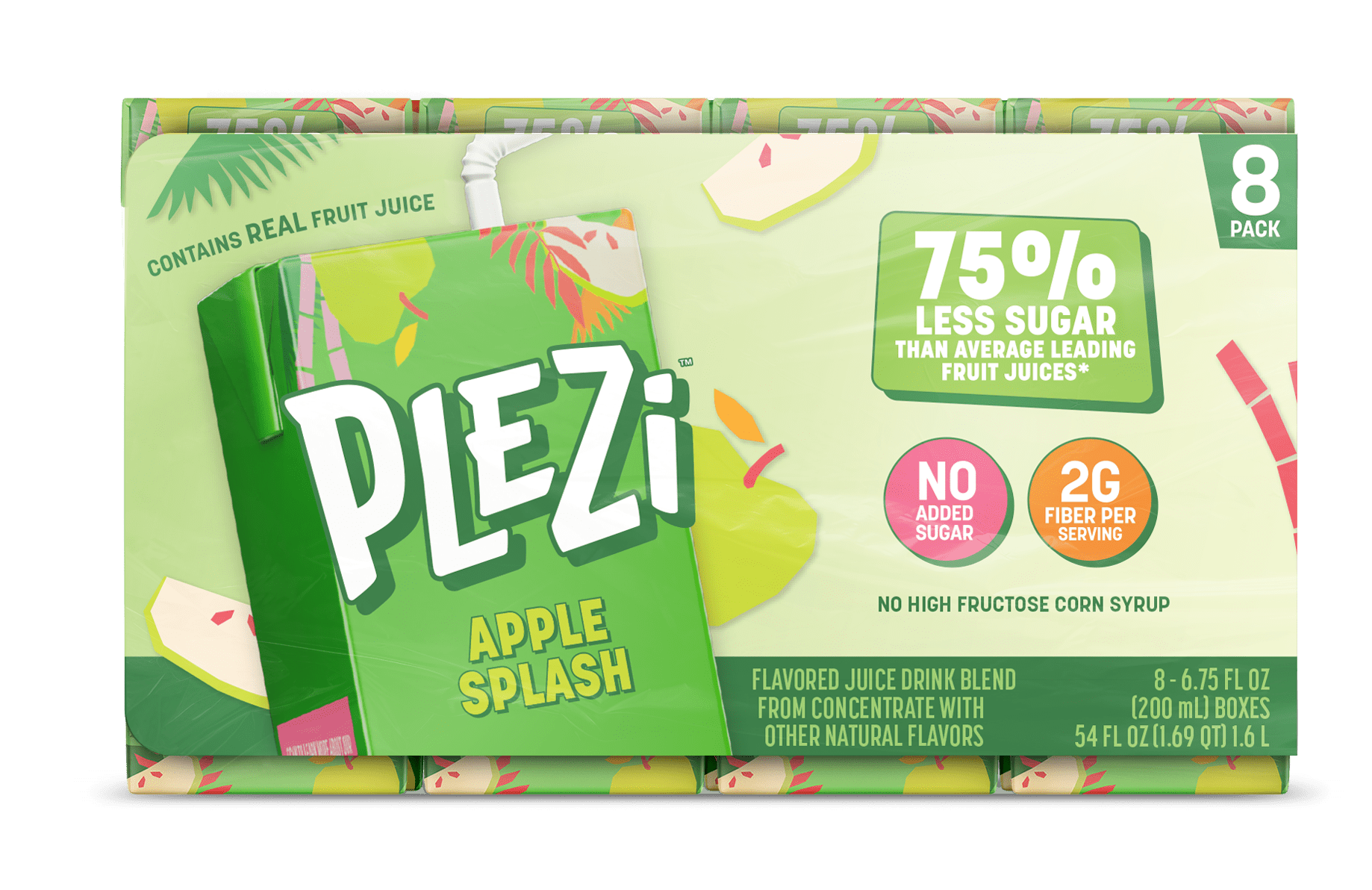 PLEZi Tropical Punch Flavored Drink 6.75oz 8pk Tetrapak no added sugar with  vitamin C and 2g fiber - Walmart.com