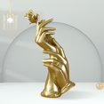 thumbnail image 6 of Statue Hand-Held Rose Desktop Modern Living Room Study Home Decoration Resin Sculpture Figurines Birthday Ornament Wedding Gift Rose Golden, 6 of 8
