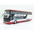 thumbnail image 1 of 1:32 Alloy Double Deck Bus Sound Light Metal Diecast Pull Back Simulation Luxury Sightseeing Bus Veh, 1 of 5