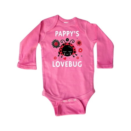 

Inktastic Valentine s Day Pappy s Lovebug Gift Baby Boy or Baby Girl Long Sleeve Bodysuit