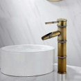 thumbnail image 3 of High Bamboo Waterfall Sink Faucet, Single Lever Basin Mixer, Hot and Cold, 3 of 5
