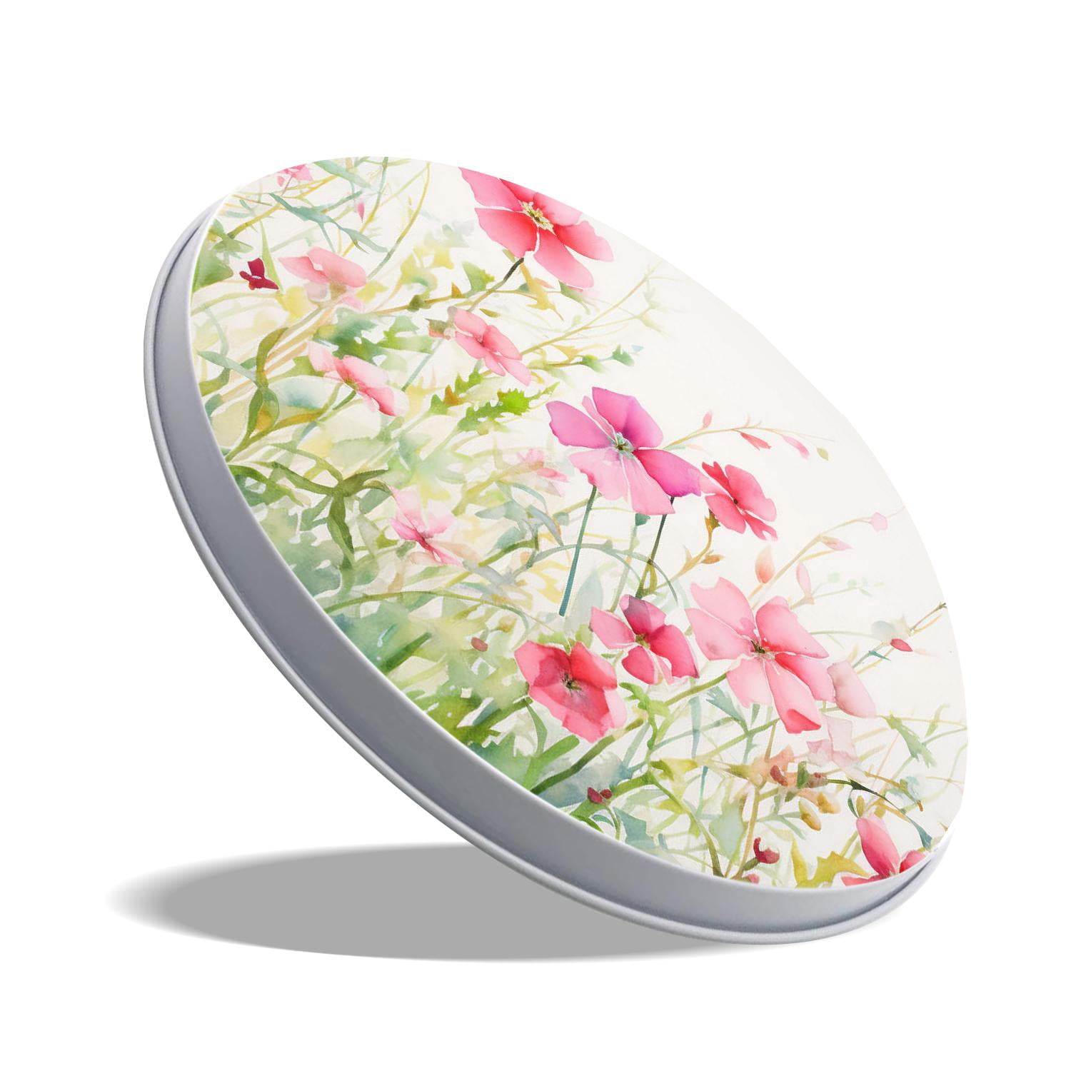 Round Stove Burner Covers 4 Pcs for Home Decor Cooktop Decorative ,Pink Flowers colorful, Metal Round Stove Burner Covers 8Inch And 10Inch