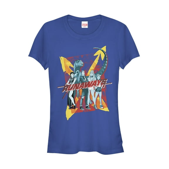 Junior's Marvel Runaways Retro Team  Graphic Tee Royal Blue Medium