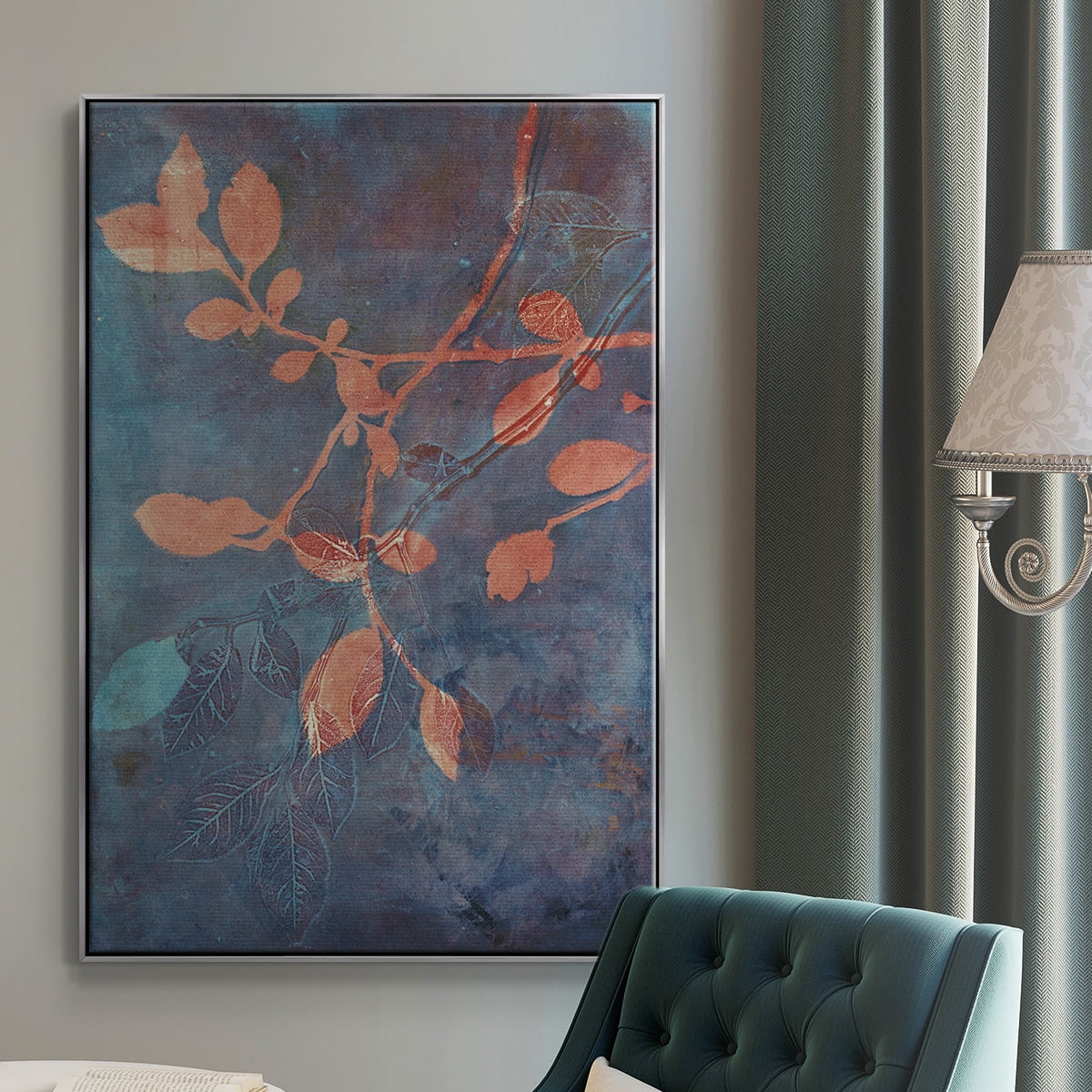 Branching Out XVIII Framed Premium Gallery Wrapped Canvas - Ready to Hang - 27 x 41 - Silver Floating Frame