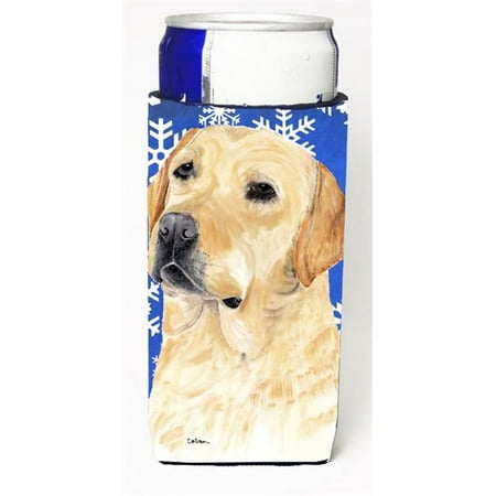 

Labrador Winter Snowflakes Holiday Michelob Ultra bottle sleeves For Slim Cans - 12 oz.