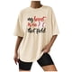 thumbnail image 1 of Camisas sexy de verano para mujer Blusa regular estampada con cuello redondo y manga corta OAVQHLG3B Store lin121212, 1 of 5