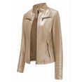 thumbnail image 4 of Women Faux Leather Jackets Motorcycle PU Moto Biker Outwear Coat Color M, 4 of 8