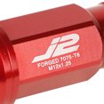 thumbnail image 3 of J2 Engineering LN-T7-004-125-RD J2 Engineering 7075 -T6 Forged Aluminum M12 x 1.25 20Pcs 50mm Open -End Lug Nut w/ Socket Adapter Key ( Red ), 3 of 6