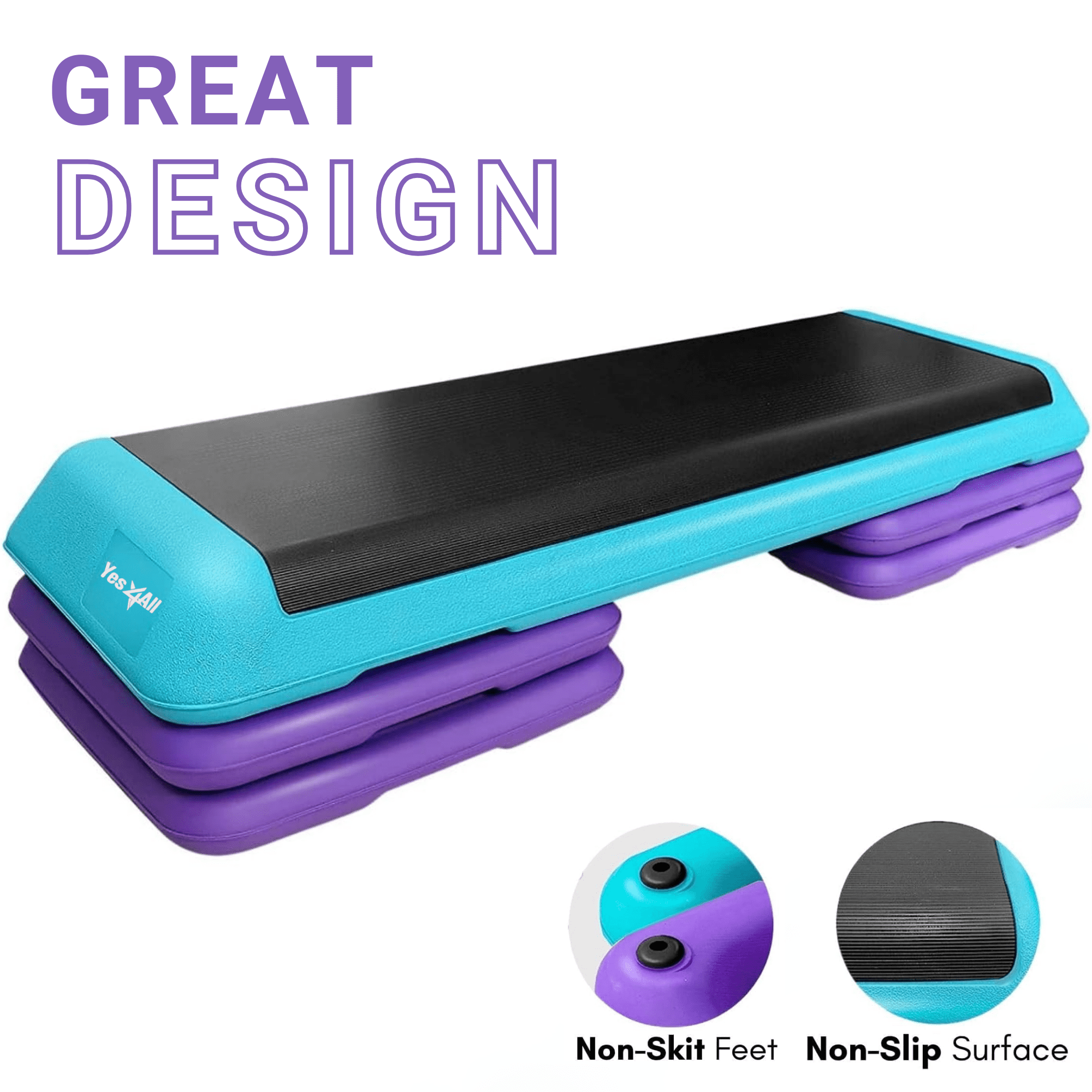 Yes4All Health Club-Sized Adjustable Aerobic Exercise Step