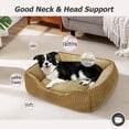thumbnail image 2 of Washable Dog Beds for Small to Medium Dogs, Cat Beds for Indoor Cats, Rectangle Pet Beds with Anti Slip Bottom, Beige, 25"×21"×8", 2 of 7