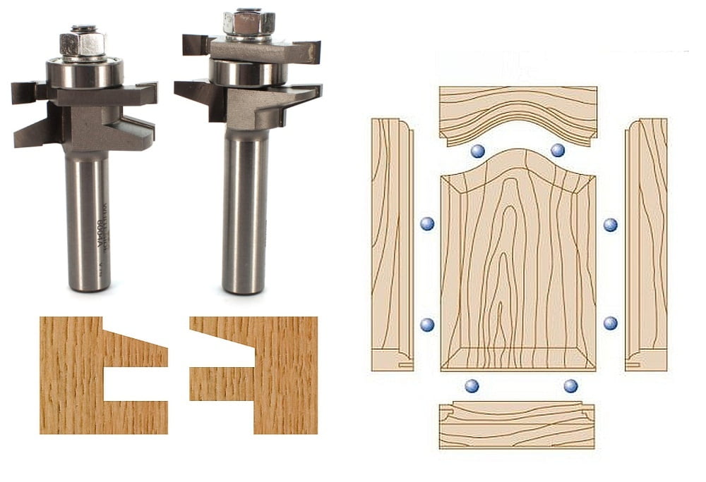 Whiteside 6004 Straight Stile & Rail Router Bit Set and 100-pk. Space ...