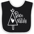 thumbnail image 3 of Inktastic Buon Natale Christmas Tree with Heart and Star Boys or Girls Baby Bib, 3 of 4