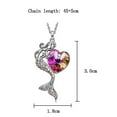 thumbnail image 5 of Kripyery Lady Necklace Elegant Ideal Gift Fashion Jewelry Mermaid Faux Crystal Love Heart Clavicle Necklace for Daily Life, 5 of 7