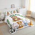 thumbnail image 3 of Feelyou Kawaii Sloth Animal Full Size Comforter Sets for Kids, Hippo Zebra Wildlife Bedding Comforter Set, Green Leaf Plant Reversible Bedding Sets, Super Cozy Room Decor, 3-Piece, 3 of 8
