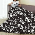 thumbnail image 6 of Honeii Skeleton Print Fleece Blanket - Throw Blanket for Bed, Sofa, Couch, Camping, and Travel , Microplush Ultra Soft Warm Blanket-60"x50", 6 of 7