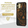 thumbnail image 2 of Case Yard Wooden Case for iPhone-11 Soft TPU Silicone cover Slim Fit Shockproof Wood Protective Phone Cover for Girls Boys Men and Women Supports Wireless Charging Ice Skull Design, 2 of 7