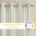 thumbnail image 6 of Light Green Lines Kitchen Curtains Window Panels, Retro Minimalist Stripes Pattern Insulated Window Treatment Curtain, Grommet Curtains for Bedroom/Living Room/Bathroom, 2 Piece 42"Wx63"L, 6 of 8